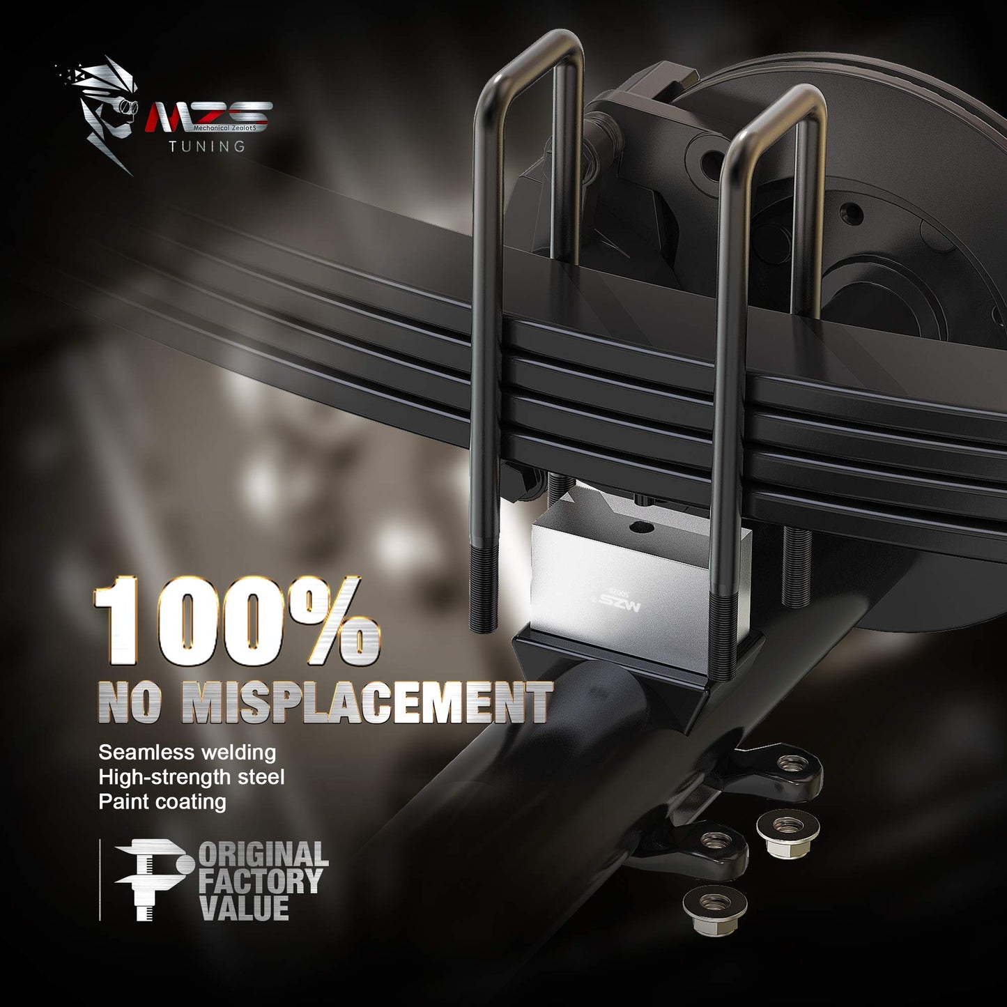 MZS 1" Rear Leveling Lift Kit + Truck Tie Downs Anchors Compatible with 2015+ F250 F350 Super Duty, Pack of 6