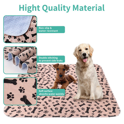 2 Pack 90*80cm Washable Puppy Pads, Non-Slip Waterproof Pet Pee Mat Super Absorbent, Reusable Puppy Training Pads for Home/Car/Travel