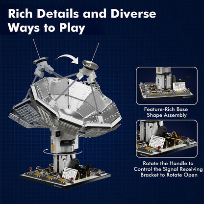 Sosuy Space Exploration Radio Telescope Building Blocks Set, STEM Toys for Boys 8+, Satellite Communication Base Model, Space-Themed Kit for Kids Adult Teens Girls Display