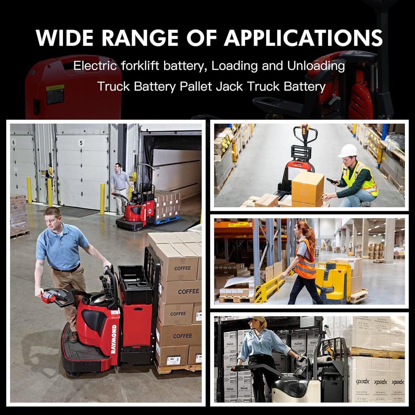 Electric Pallet Jack Battery, 48V 20Ah Forklift Lithium Battery for Heli/JIALIFT CBD20J-LI, 5000+Cycles, Built-in Smart BMS with Multiple Protection, Easy to Use & Carry