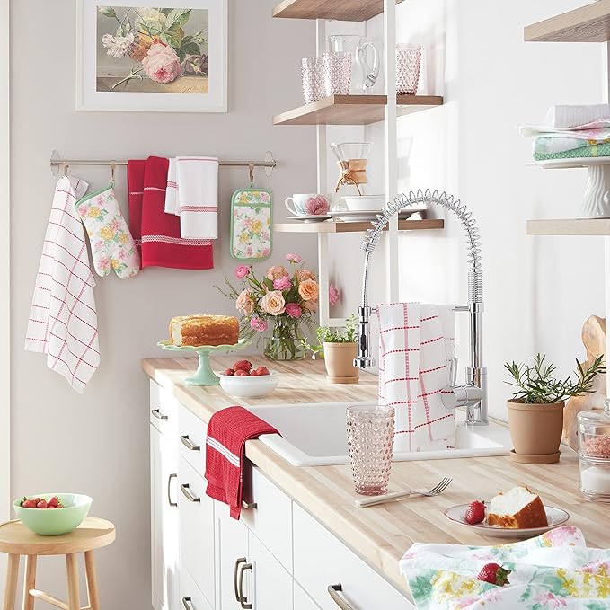 Martha Stewart Amber Floral Kitchen Towel Set 4-Pack