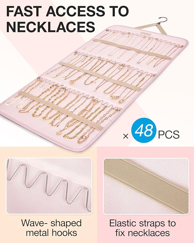 BAGSMART Hanging Jewelry Organizer Storage Roll