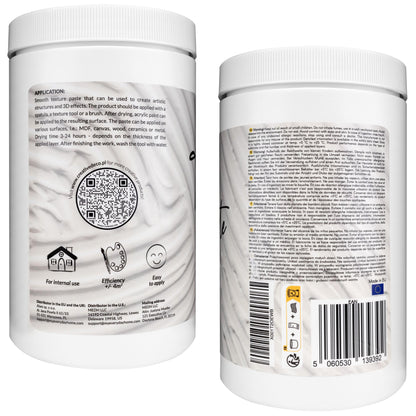 Creative Deco Modelling Paste Smooth Paste | 2 kg | White Paste | Texture Paste Acrylic Paint Structural Paste Medium for Art Project, DIY, 3D Effect, Structure, Texture
