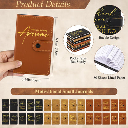 Dispowreath 30 Sets Thank You Leather Journal Bulk Employee Appreciation Gift Inspirational Notebook with Bamboo Pen Notepad End of Year Gift for Coworker Volunteer Teacher Nurse Staff (Multicolor)