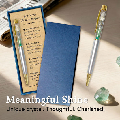 Hesuuho Crystal Pens for Women, New Beginning Inspirational Gifts for Nurses, Teachers, Coworkers & Farewells, Leaving, New Job - with Gift Box & Card, Perfect Mothers Day Gifts