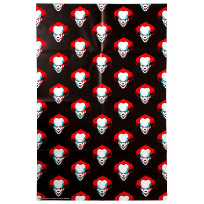 Silver Buffalo IT Pennywise Horror Wrapping Paper - 12 Sheets - 20" x 30" - Festive Holiday and All Year Round Gift Wrap