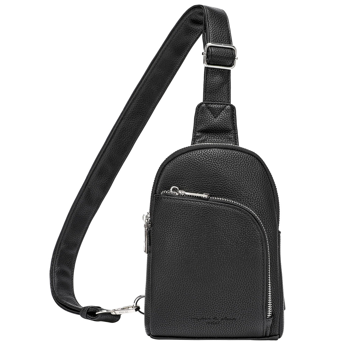INICAT RFID Blocking Sling Bag, Anti Theft Crossbody Bag for Women Compact Travel Purses Vegan Leather (Black)