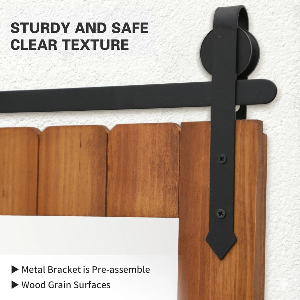 Besdomus Rustic Bathroom Farmhouse Mirror: 22"x30" Brown Western Barn Door Solid Cedar Wood Frame Vanity Mirror - Wall Mounted for Bathroom/Hallway/Living Room - Rustic Decor for Fashion-Conscious