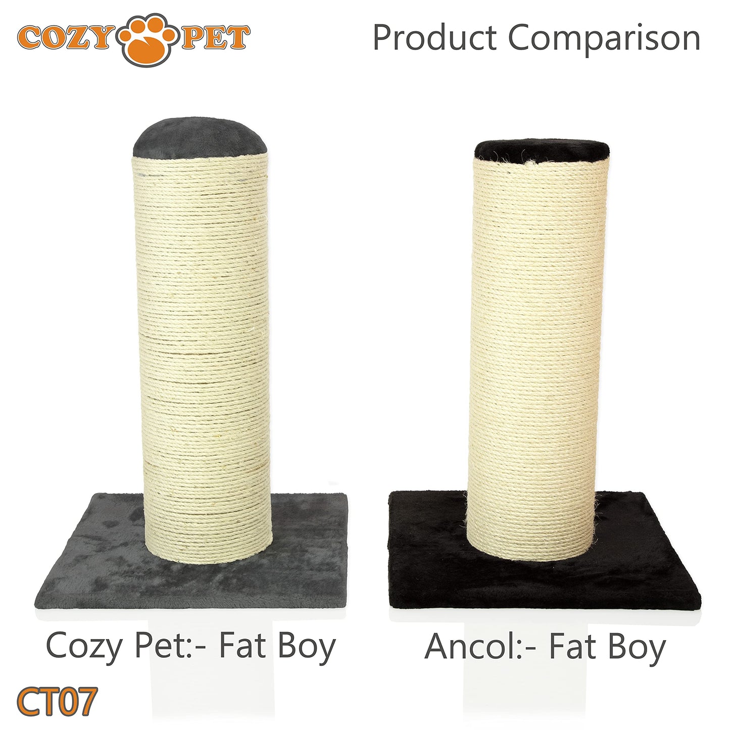 COZY PET Deluxe Fat Boy Super Large Cat Scratching Post Scratcher Activity Centre with Heavy Duty Sisal in Dark Grey XXL CT07-Dark Grey.