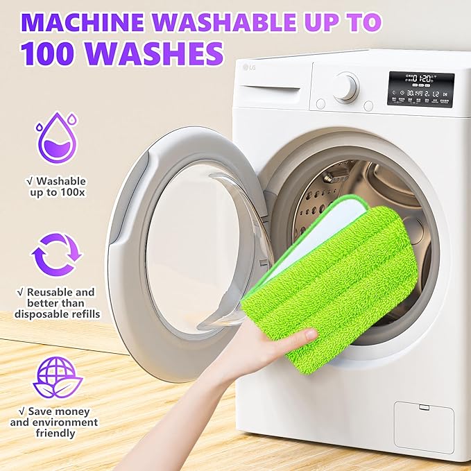 6 Pack Reusable Mop Pads Compatible