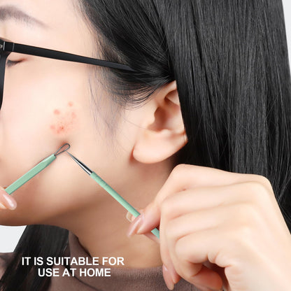 Teenitor Pimple Extractor Acne Treatment Tool Surgical Grade Blackhead Comedone Removal 2-in-1 Popper Tool for Face Nose Blackhead Extractor Tool Silver