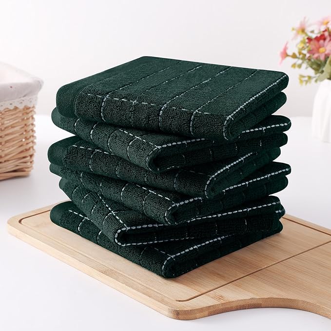 Homaxy 100% Cotton Terry Kitchen Dish Cloths, Ultra Soft and Absorbent Dish
