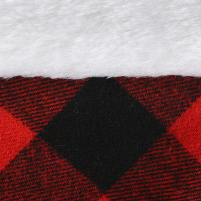DII Decorative Christmas Family Stocking Set Holiday Décor with Hanging Loop, 20x7, Farmhouse Buffalo Check, Red & Black, 2 Piece