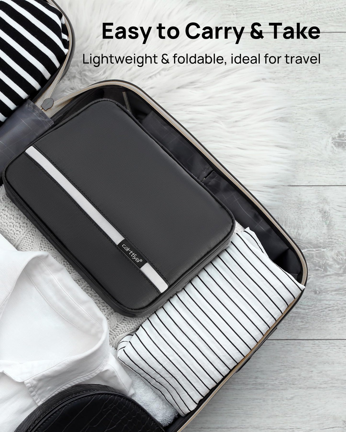 Carttiya Hanging Travel Toiletry Bag - Large Wash Bag for Men and Women, Waterproof Foldable Cosmetic Make up Organiser Bag with Hook for Business Trip,Gym,Vacation and Household