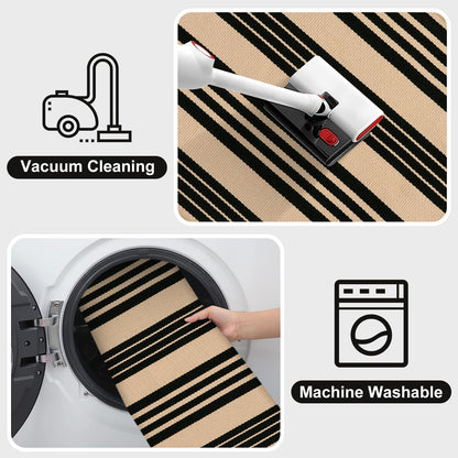 OJIA Fall Front Door Mat Outdoor 24''x35'' Washable Front Door Rug Entry Rug Indoor Outdoor Rugs Halloween Doormat Cotton Woven Striped Small Area Rugs for Porch/Bathroom/Farmhouse/Home Entrance