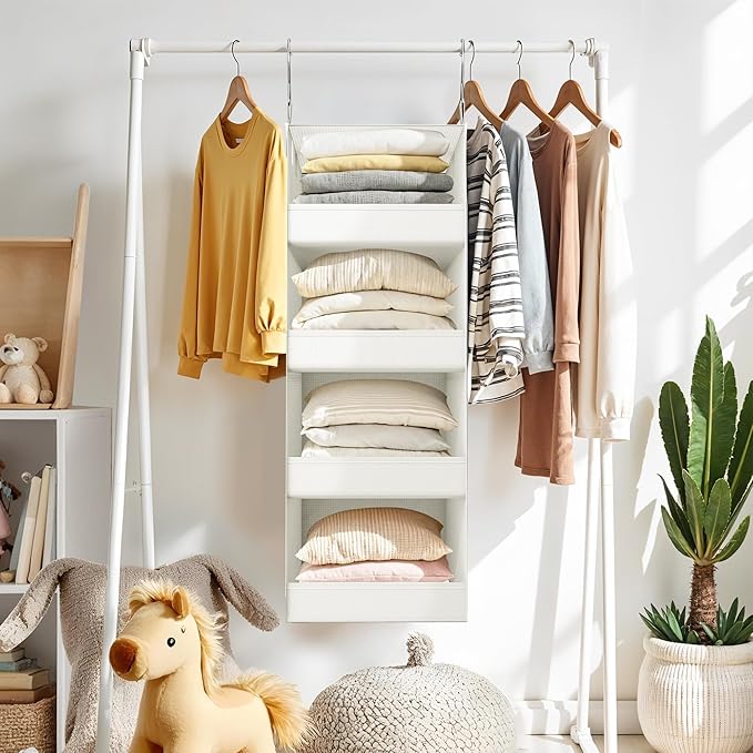 GRANNY SAYS 4-Shelf Hanging Organizer, Closet Hanging Shelves, Closet Hanging