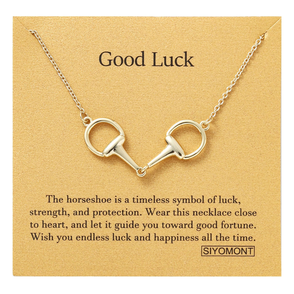 SIYOMONT Horse Necklace 14K Gold Plated Snaffle Bit Snaffle Bit Pendant Necklace Jewelry Gift for Women(G)
