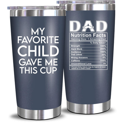NewEleven Fathers Day Gift For Dad - Dad Birthday Gifts From Daughter, Son, Kids - Birthday Present Ideas For Father, New Papa, Bonus Father From Daughter, Son - 20 Oz Tumbler