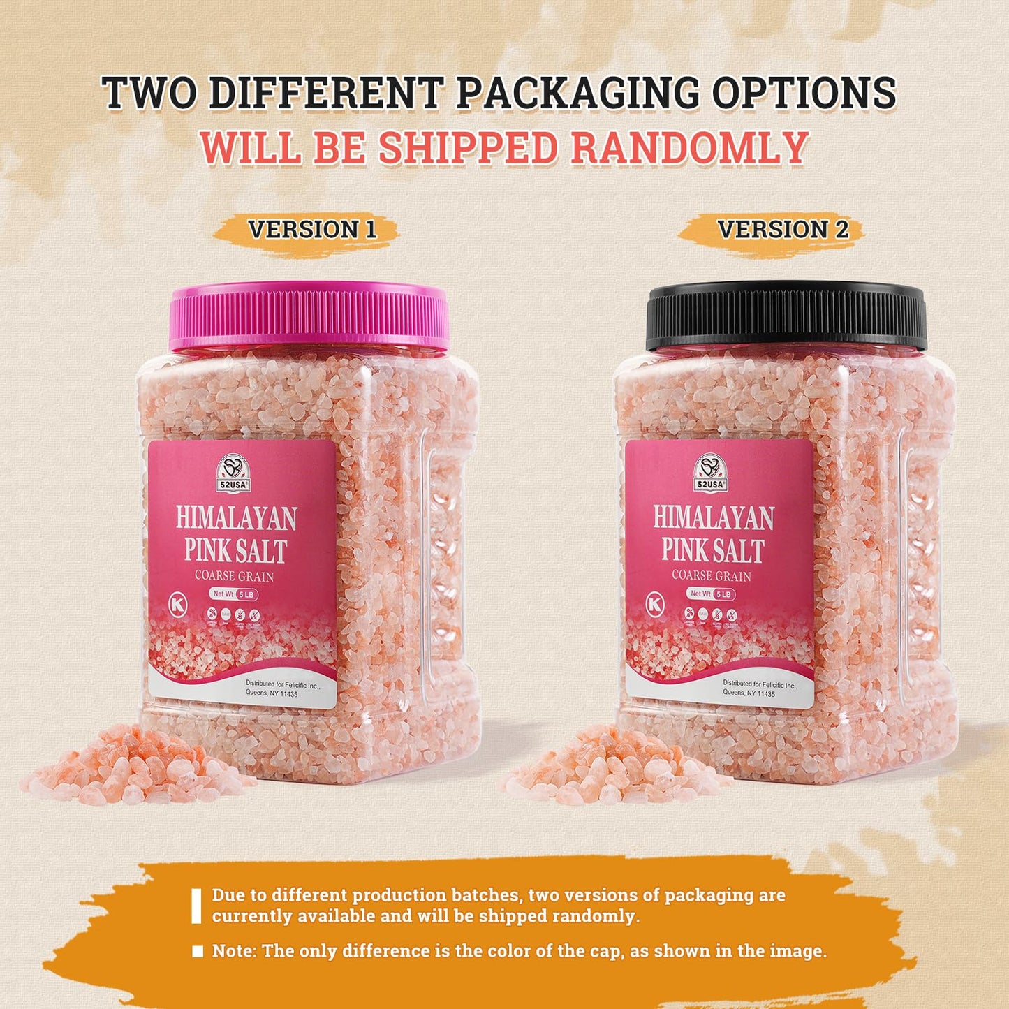 52USA Himalayan Pink Salt Coarse, Pink Salt Coarse for Grinder, 80oz (5 Pound), 100% Real, Pure, Unrefined Himalayan Pink Salt, Pink Himalayan Sea Salt