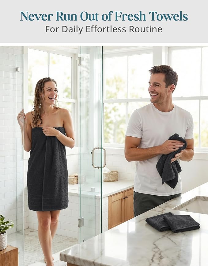 Casa Platino 100% Cotton Bath Towel Pack of 8