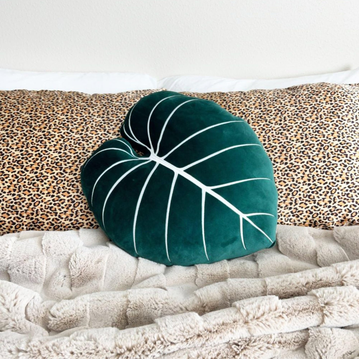 Green Philosophy Co. Monstera Leaf Pillow - Mossy Earth - Large Soft Plant-Shaped Plush Cushion for Couch, Bed, or Reading Nook - Cute & Unique Nature-Inspired Decor Super Soft & Cuddly Throw Pillow