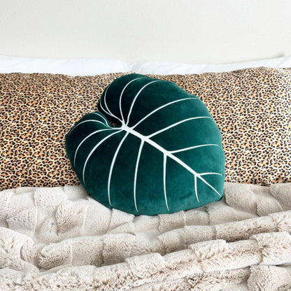 Green Philosophy Co. Monstera Leaf Pillow - Mossy Earth - Large Soft Plant-Shaped Plush Cushion for Couch, Bed, or Reading Nook - Cute & Unique Nature-Inspired Decor Super Soft & Cuddly Throw Pillow