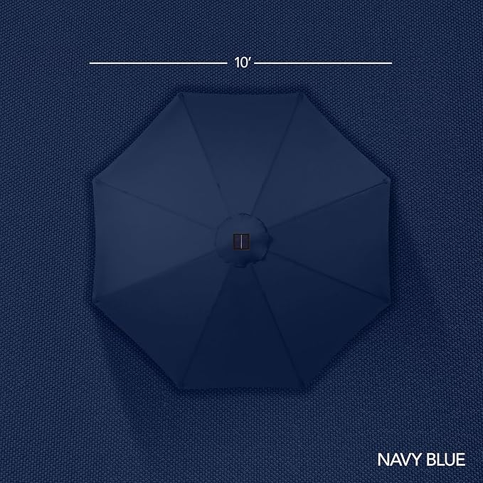 Best Choice Products 10ft Offset Cantilever Hanging Market Patio Umbrella, Smooth 360° Rotation, 8 Sturdy Ribs, Easy Adjustment - Navy Blue