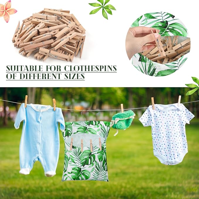 2 Pcs Clothespin Bag with Hanging Hook Waterproof Laundry 13" x 12" Clothes Pin