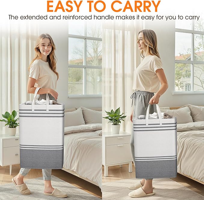 4 Pack Large Laundry Baskets, Laundry Hampers, Freestanding Waterproof