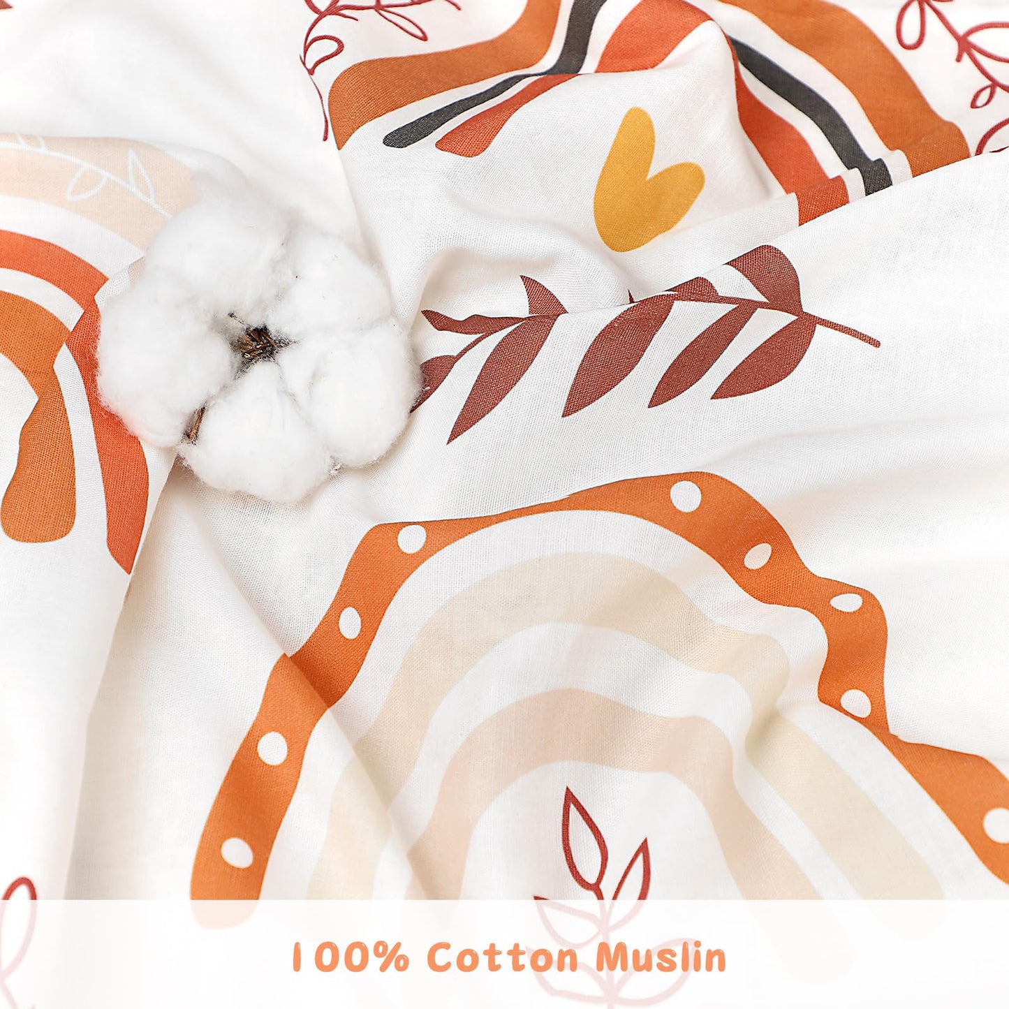 Pea Pod Muslin Toddler Bedding Set Rainbow 3-Piece - Soft Breathable Crib Bedding with Fitted Sheet, Quilt & Pillowcase for Infant & Kids Bed | Machine Washable Nursery Bed Set