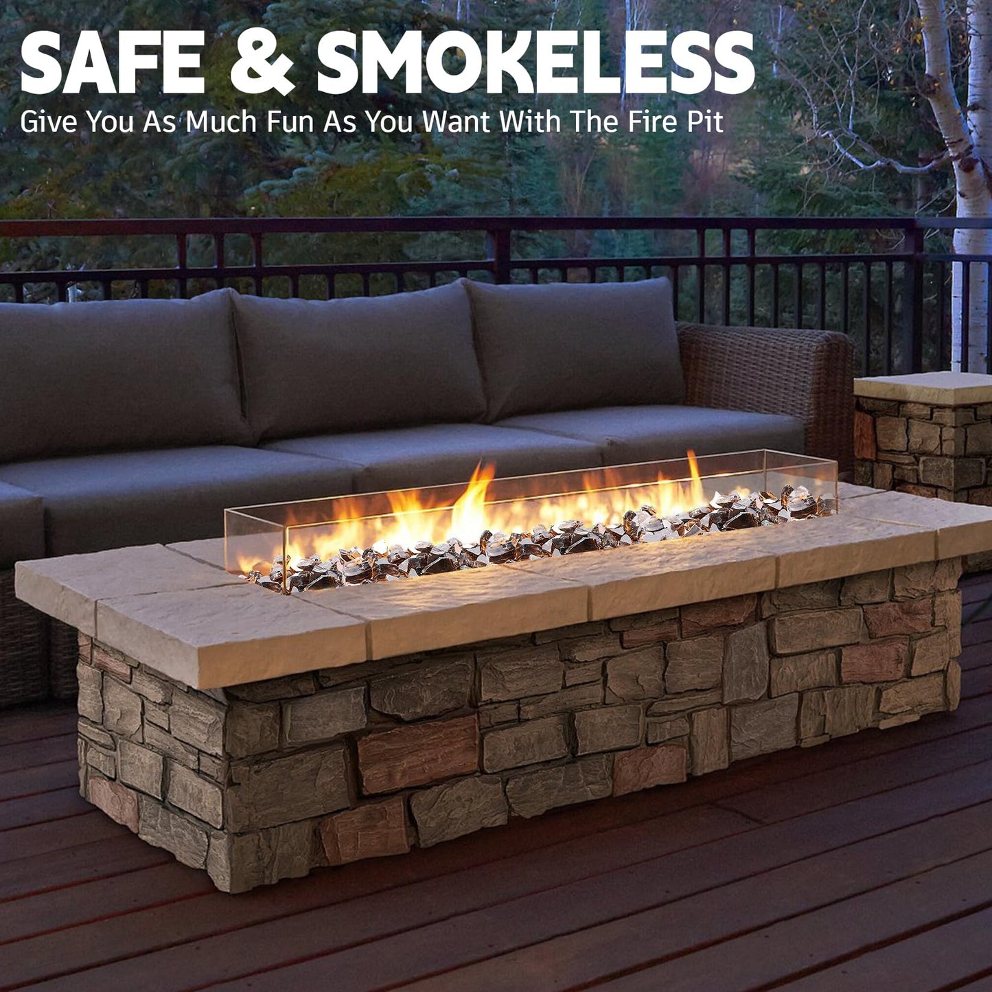 vchin Fire Pit Glass Rocks 20 Pounds, Copper Fire Glass for Propane Fire Pit, Fireplace and Outdoor Decorative. 1/4 Inch Reflective Fire Glass Beads
