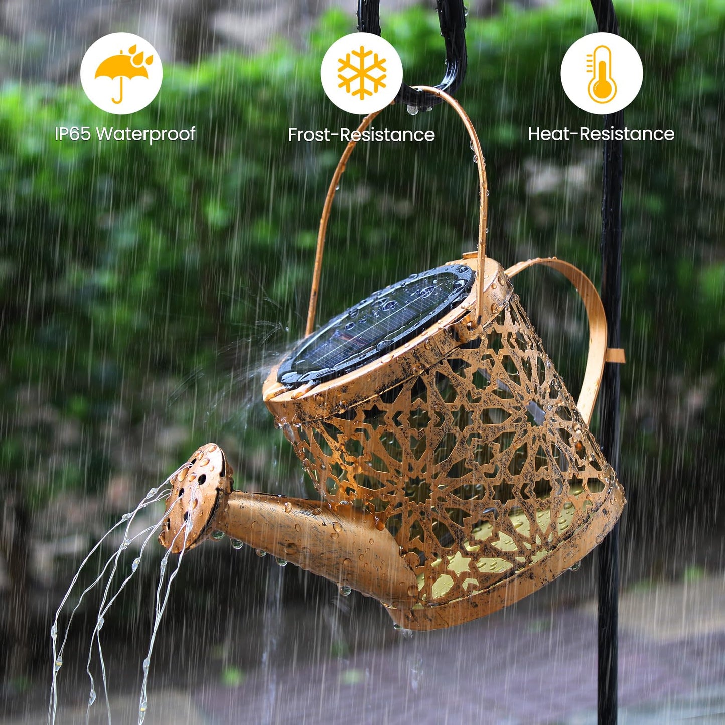 1 Pack Solar Watering Can Lantern, Hanging Light Outdoor Waterproof, Hanging Lantern Decorative, Garden Decoration Gift for Women Mom