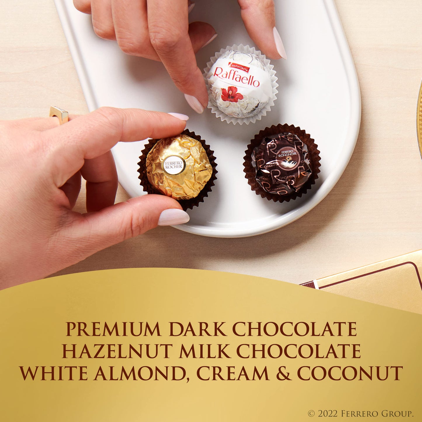 Ferrero Collection Gourmet Gift Box, 24 Assorted Confections with Hazelnut, Dark Chocolate and Coconut, 9.1 oz