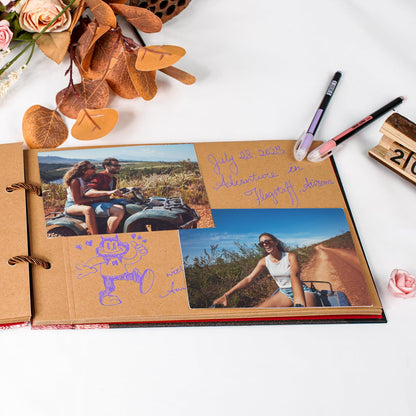 Vienrose Our Adventure Book Scrapbooks Album Up Movie Scrap Photo Book Embossed Words with Luxury DIY Kit for Couples＆Men Boyfriend