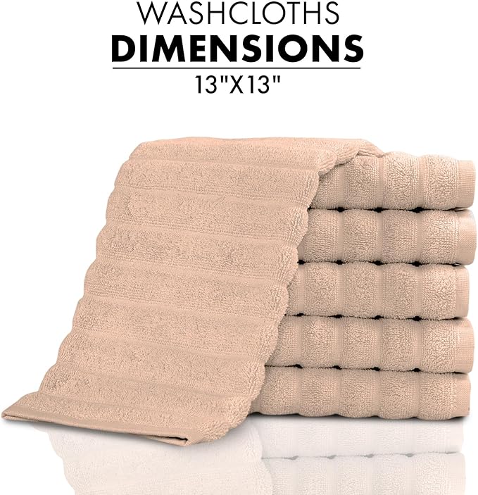 Classic Turkish Towels CTT Luxurious 100% Turkish Cotton Washcloths 6 Pack