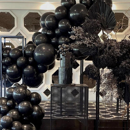 PartyWoo Black Balloons, 100 pcs Matte Black Different Sizes Pack of 36 Inch 18 Inch 12 Inch 10 Inch 5 Inch Black for Balloon Garland or Balloon Arch as Party Decorations, Black-Y18