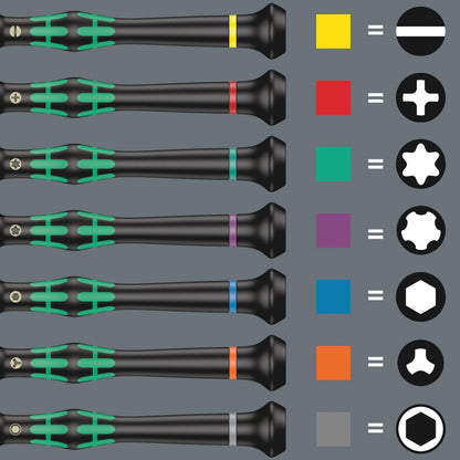 Wera 2035/6 A Kraftform Micro Screwdriver Set, for electronic applications, PH/SL, 6 Piece, 05118150001