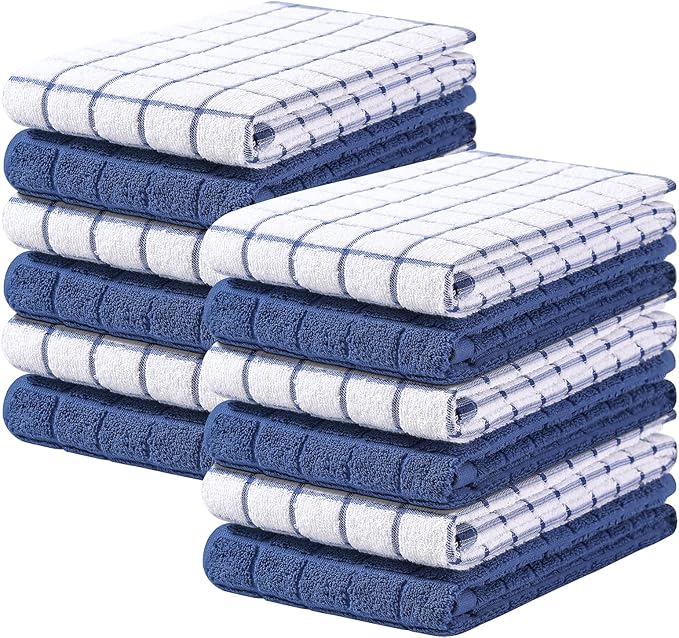 Homaxy Premium Cotton Kitchen Towels 16"x 28", Large Natural Ring Spun 390 GSM