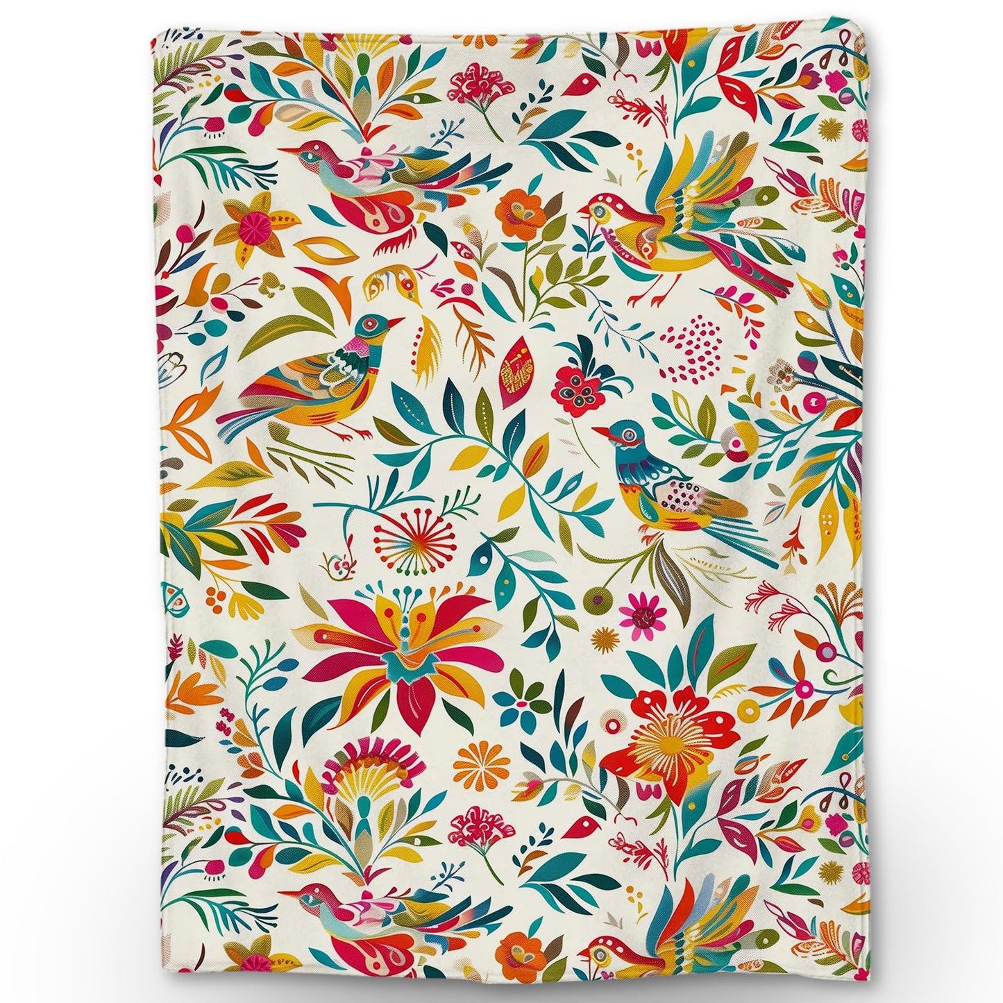 Ti Caldi Whimsical Bird Print Blanket - Soft, Cozy, and Lightweight Flannel Throw Blanket - Perfect for Couch, Bed, Travel, and Outdoor Use - Fuzzy, Fluffy Home Decor Accent 60"x50"
