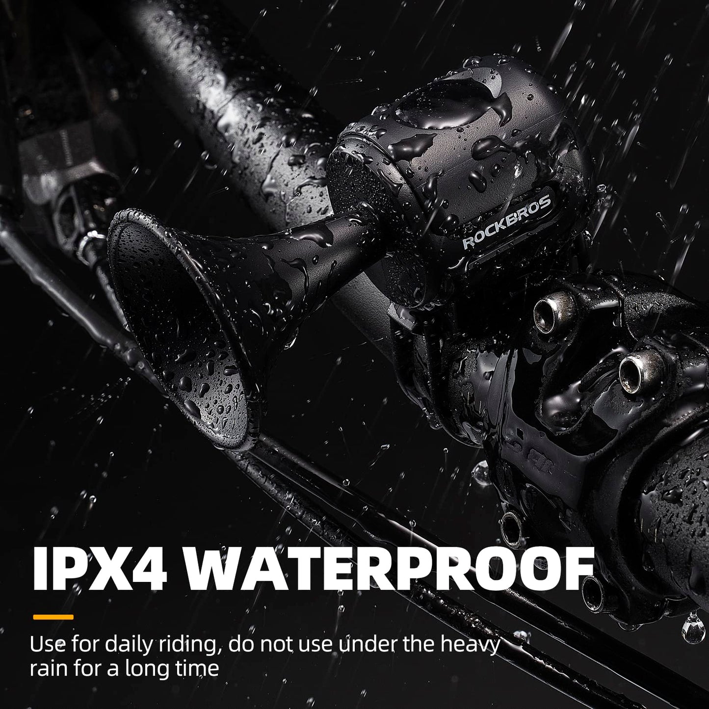 ROCKBROS Electric Bike Horn 120dB Adults Kids Bike Horn Alarm IPX4 Waterproof Electronic Bicycle Horns for Handlebars Ebike Scooter Horn Black