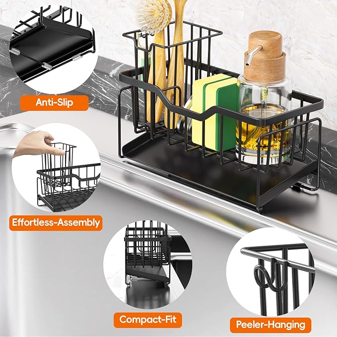 StorageRight Kitchen Sink Caddy Organizer, Rustproof Sponge Holder