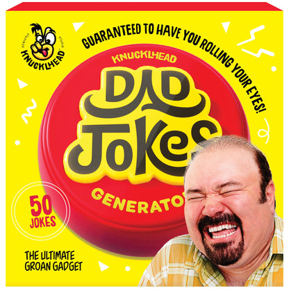 Knucklhead Dad Jokes Button - Father's Gift - Features 50+ Funny Dads Joke - Gift for Fathers Birthday Present from Wife, Son, Daughter, Kids - Silly Gag for Men - Funny Gifts for Adults, Dad Presents