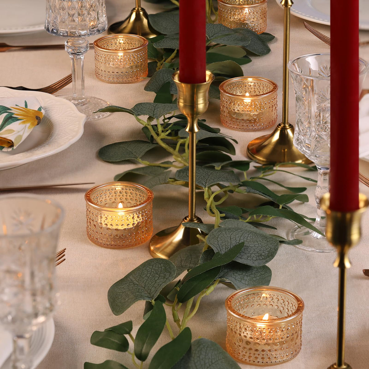 NITIME 30Pcs Gold Tealight Candle Holders, Votive Candle Holder for Wedding Decorations, Gold Glass Candle Holder forTable Centerpiece, Home and Party Decor