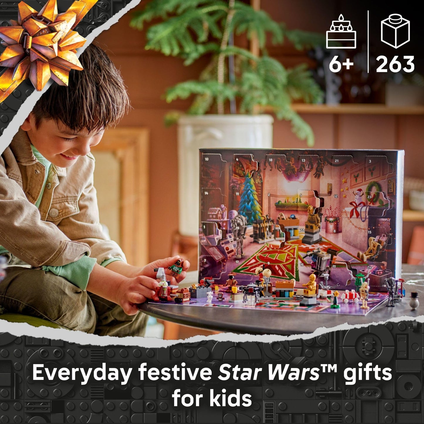 LEGO Star Wars Advent Calendar 2025 Kids Toy - Holiday Countdown Playset with 24 Toys for Boys & Girls, Ages 6+ - Includes C-3PO & BB-8 Minifigures - Star Wars Gift Idea for Christmas - 75418