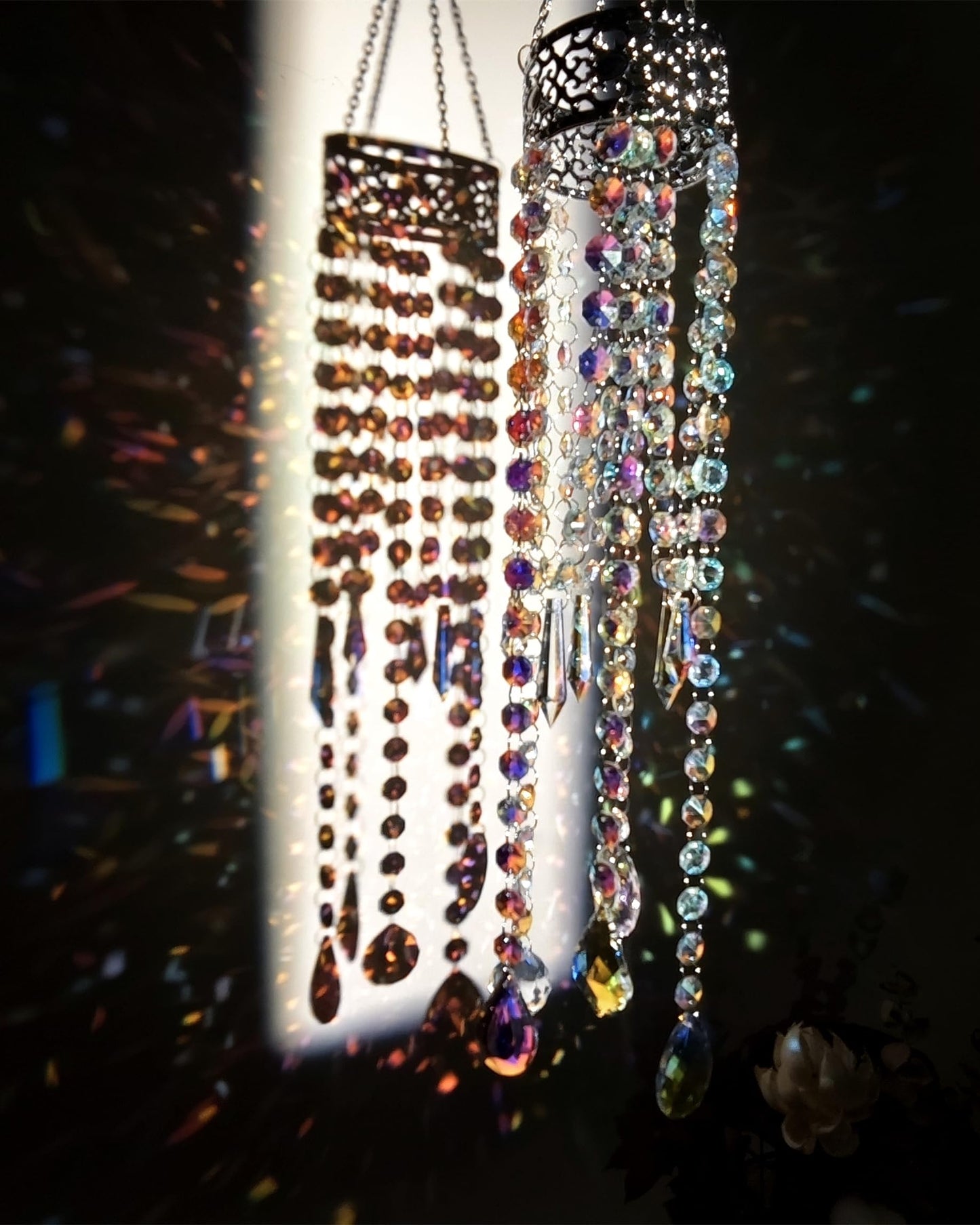 Brezalysia Crystal Chandelier Suncatchers for Indoor Windows Hanging Sparkly Decorations with Prism Beads Sun Catcher Rainbow Maker Home Decor