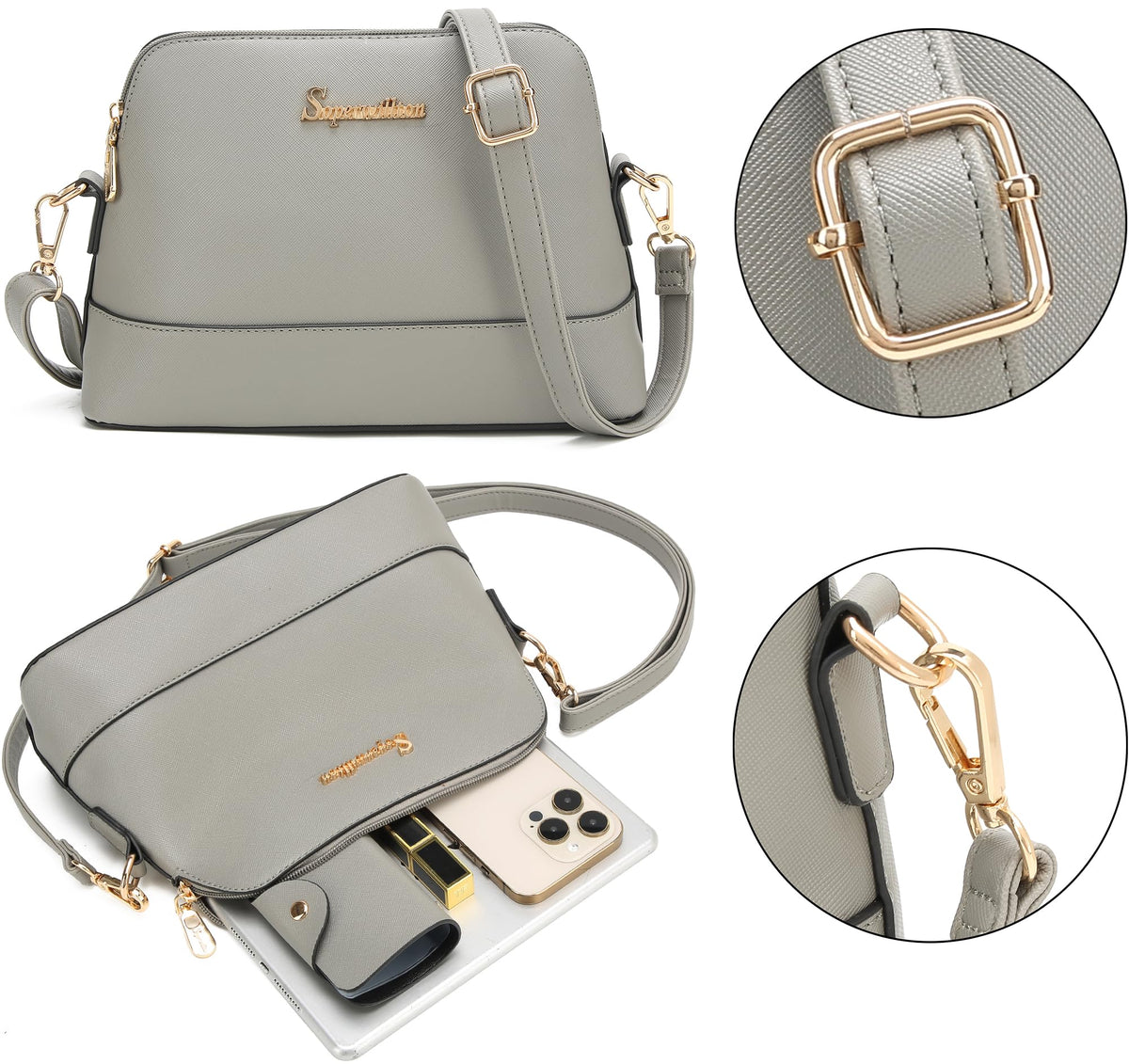 Soperwillton Handbags and Purses for Women Shoulder Tote Bags Top Handle Satchel Purse Set 5pcs