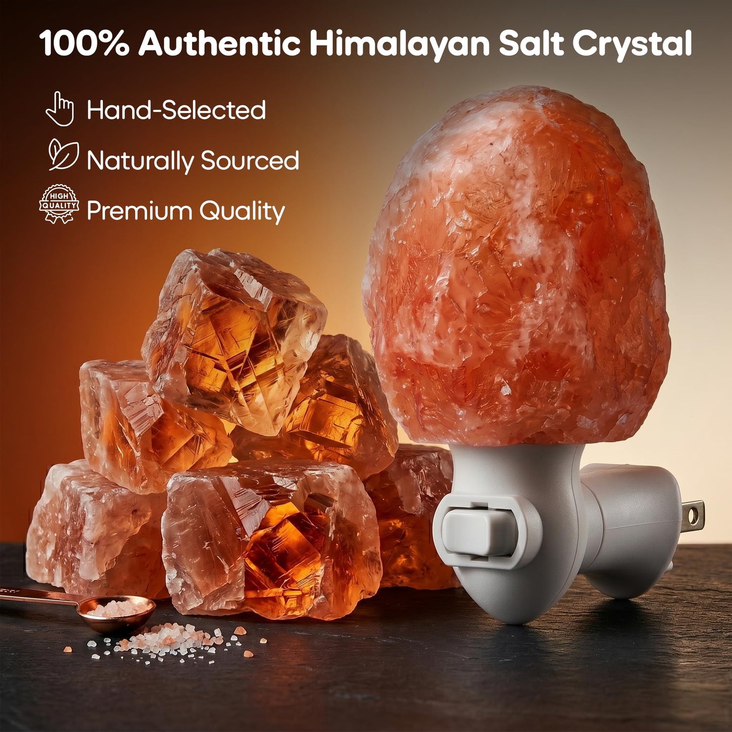 SAF Naturals Himalayan Natural Salt Wall Light Rock Shape, Hand Carved, Warm Amber Glow Night Light, Hallway & Living Room Lighting Decor