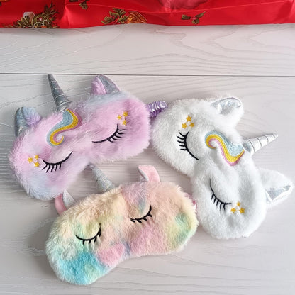 Cute Animal Sleeping Mask Soft Plush Blindfold Cute Rabbit Panda Koala Eye Cover Eyeshade for Kids Teens Girls Women (Flamingo)