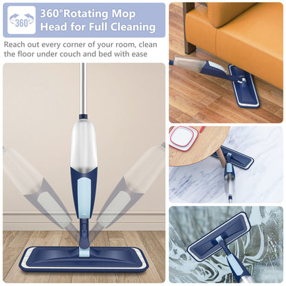 Spray Mop for Cleaning Floors Microfiber Floor Mop Wet Dust Flat Mop with 5 Washable Pads and Refillable Bottle for Home Kitchen Wood Laminate Vinyl Ceramic Hardwood Tiles