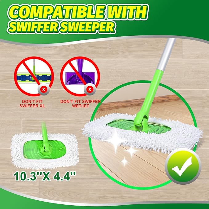 4 Pack Reusable Microfiber Mop Pads Compatible